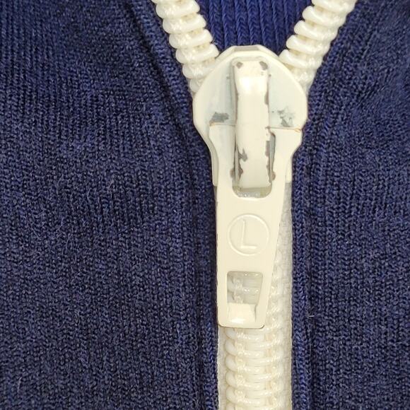 Vintage MOD Blank 1/4 Zip Sweatshirt Womens Large 22x24 Blue - Picture 11 of 12